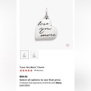 James Avery “Love you More” charm